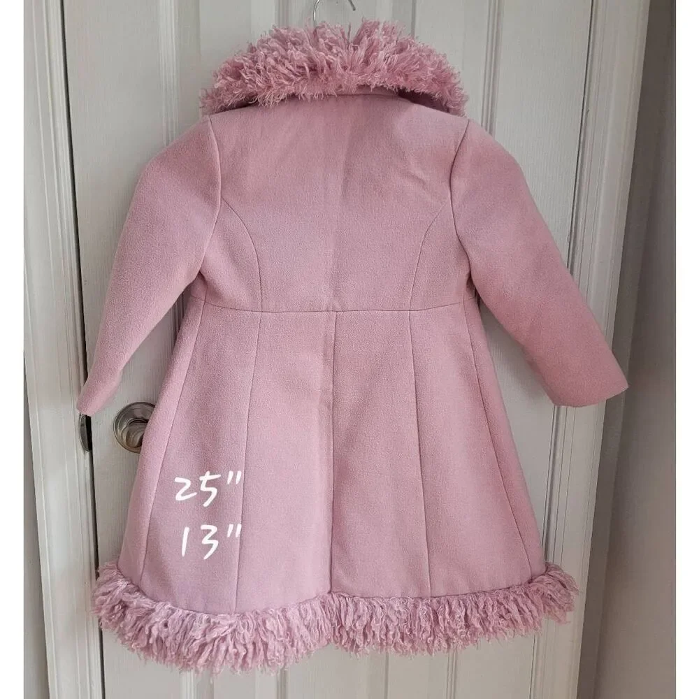 Rothschild Girl Fur Pink Coat 3T